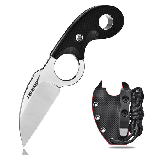 WarNovo™ Crescent EDC Knife – Compact Fixed Blade with Sheath